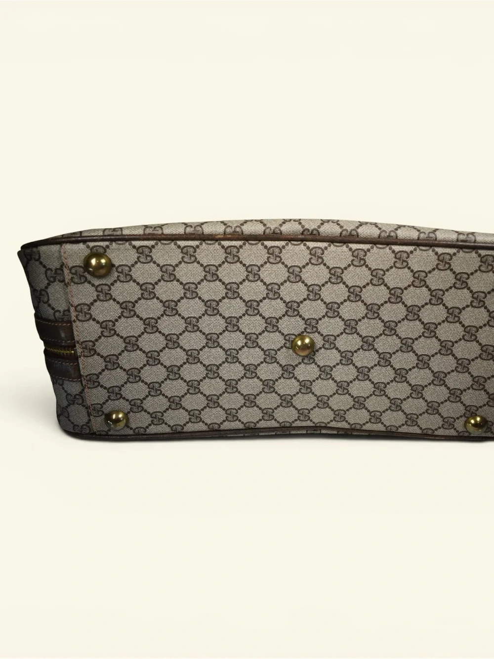 Gucci Beige and Brown GG Canvas Top-Handle Briefcase